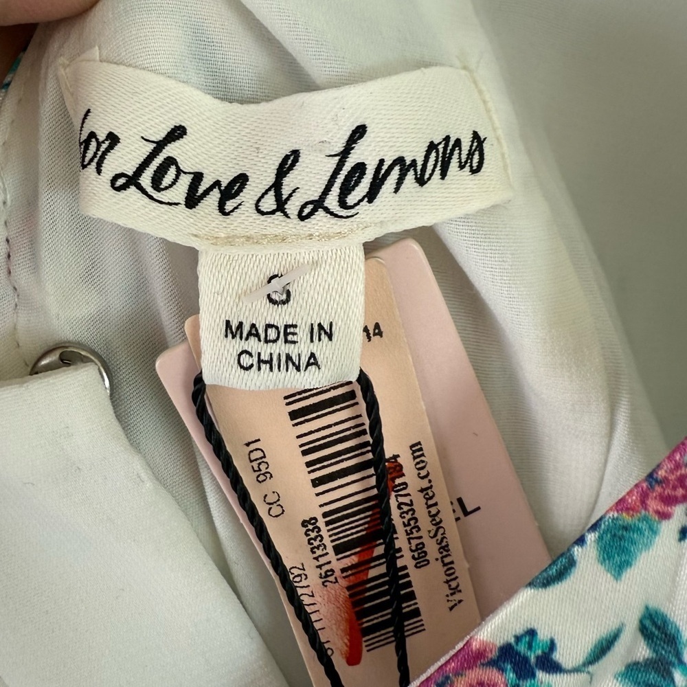 New For Love & Lemons Taggart Floral Print Mini Dress White NWT - Picture 9 of 16